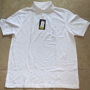 White shirt sleeve polo shirt